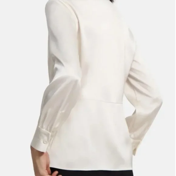THEORY Twist Blouse in Satin NWT Size 8 - Picture 3 of 5